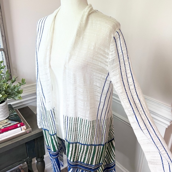 NIC + ZOE Lightweight Linen Blend Open Front Boho Duster Size L - Picture 8 of 13